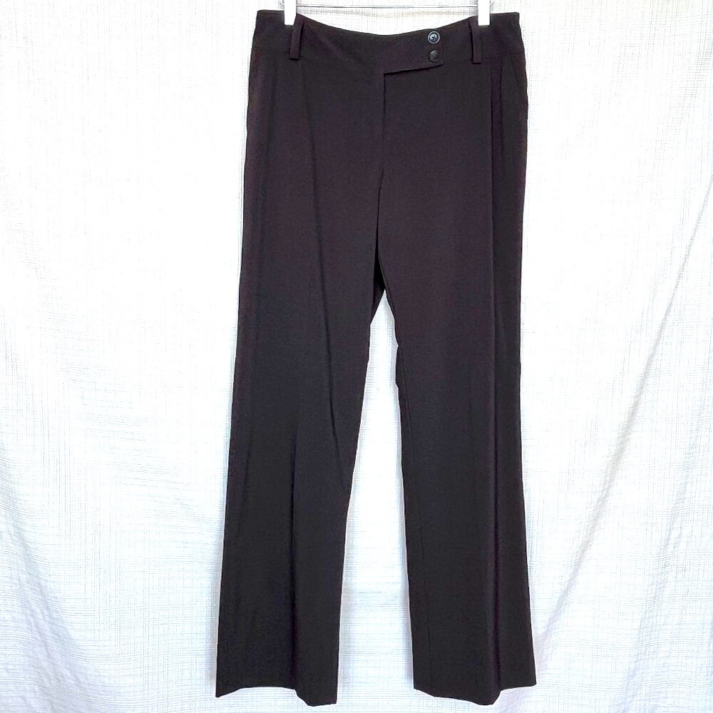 Ann Taylor Dark Chocolate Brown Flare Y2k Pant Margo Style Wool Blend Office